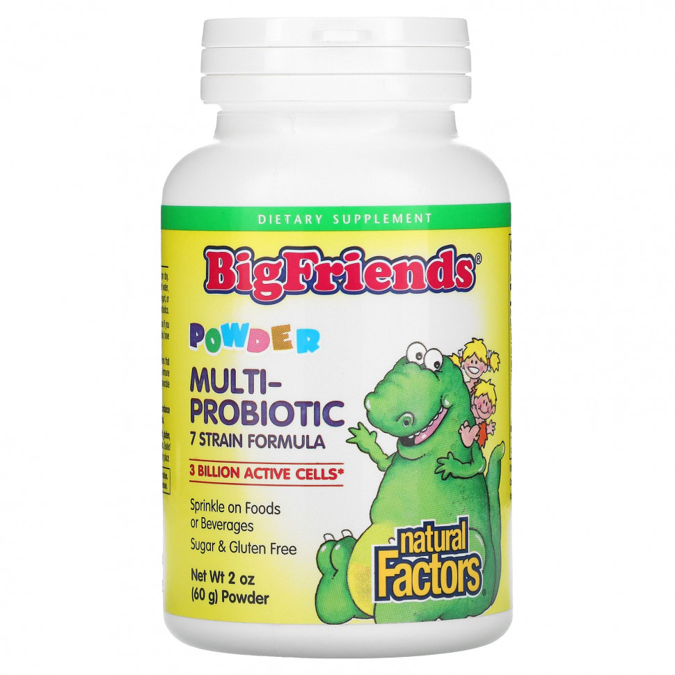   (Iherb) Natural Factors, BigFriends, Multi-Probiotic Powder, 3 Billion , 2 oz (60 g)    -     , -, 