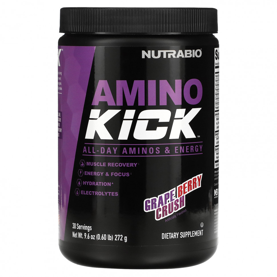 ���� ������ (Iherb) Nutrabio Labs, Amino Kick, Grape Berry Crush, 272 � (0,6 �����), ������ �� 4180 ���