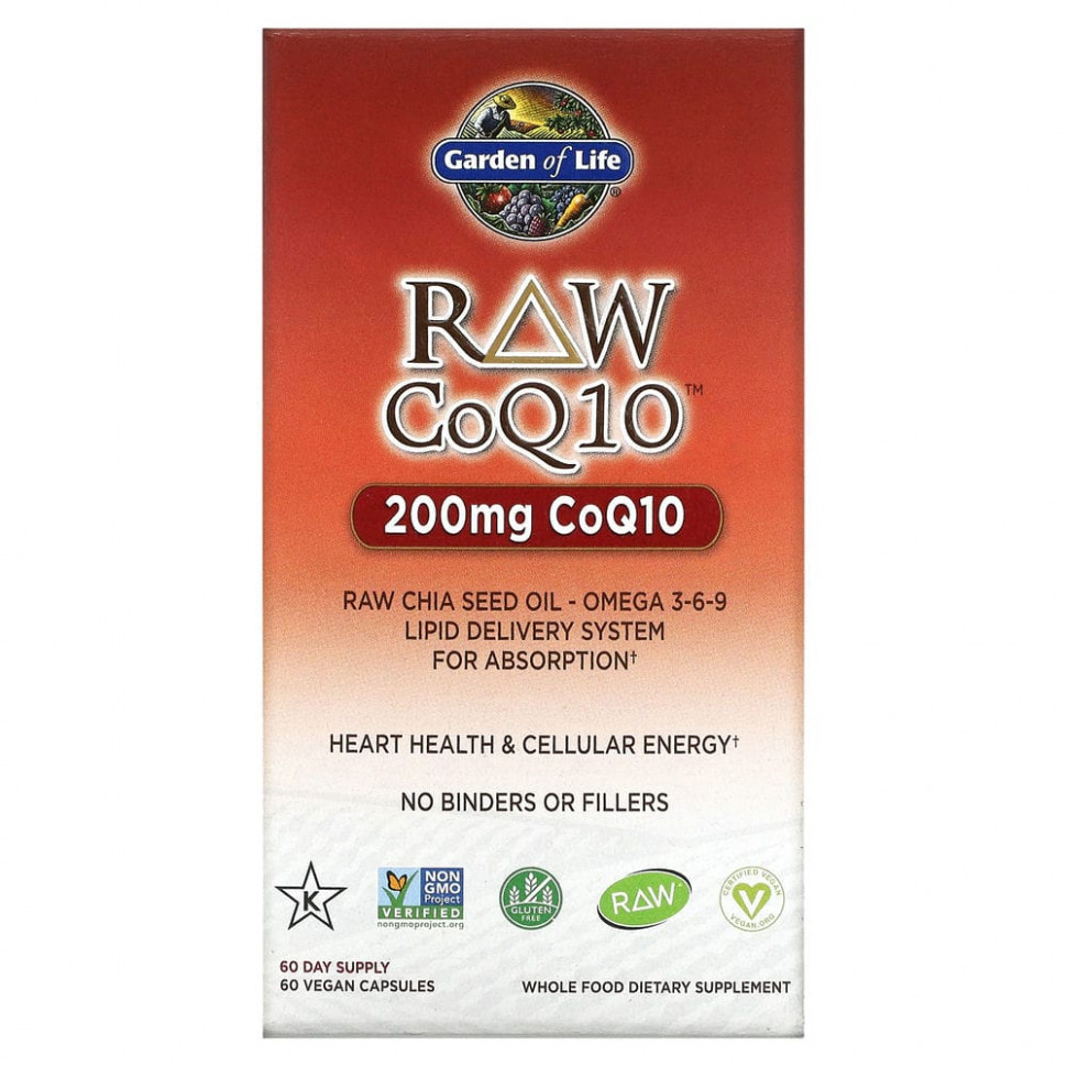   (Iherb) Garden of Life, RAW CoQ10, 200 , 60      -     , -, 