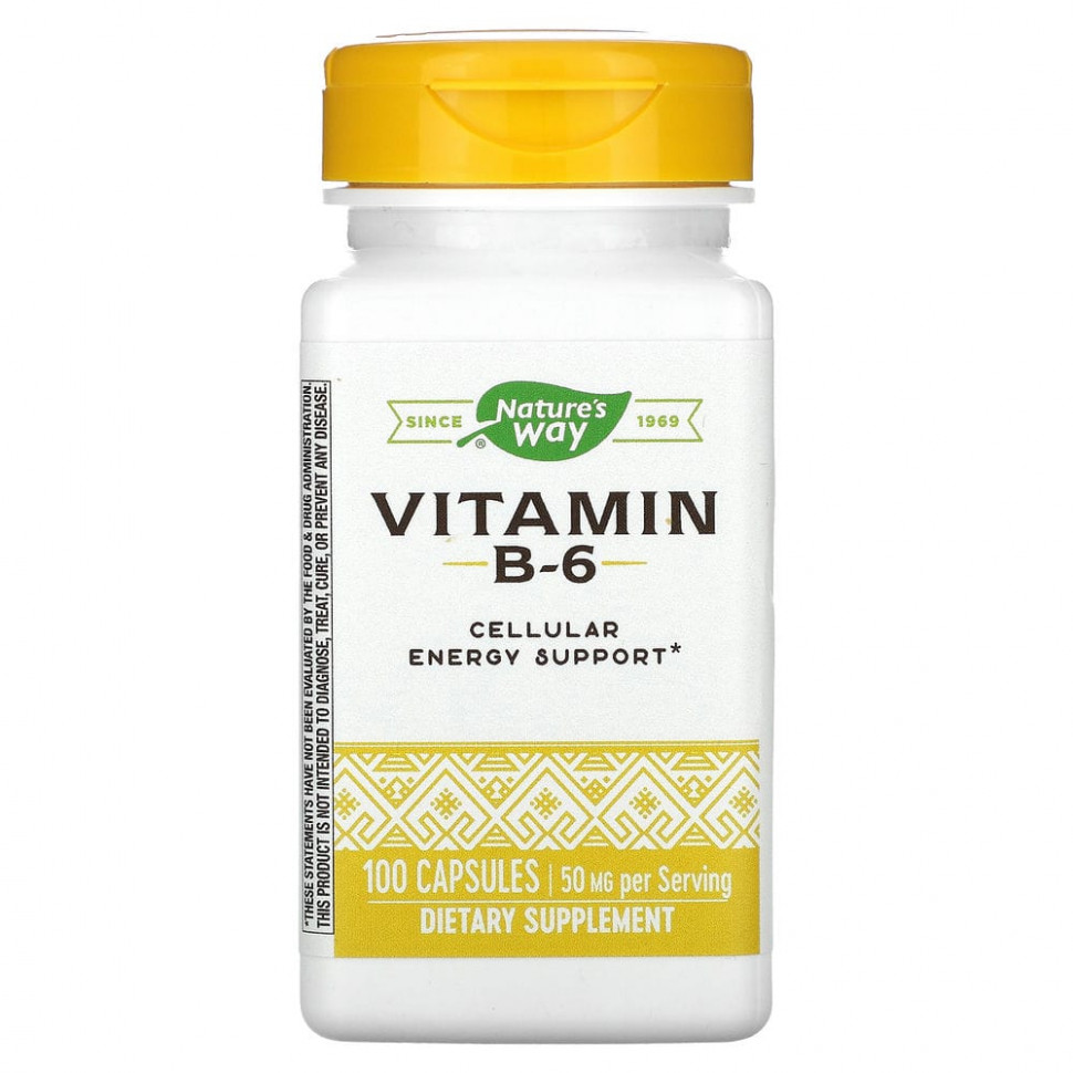 ���� ������ (Iherb) Nature's Way, ������� B-6, 50 ��, 100 ������, ������ �� 1680 ���