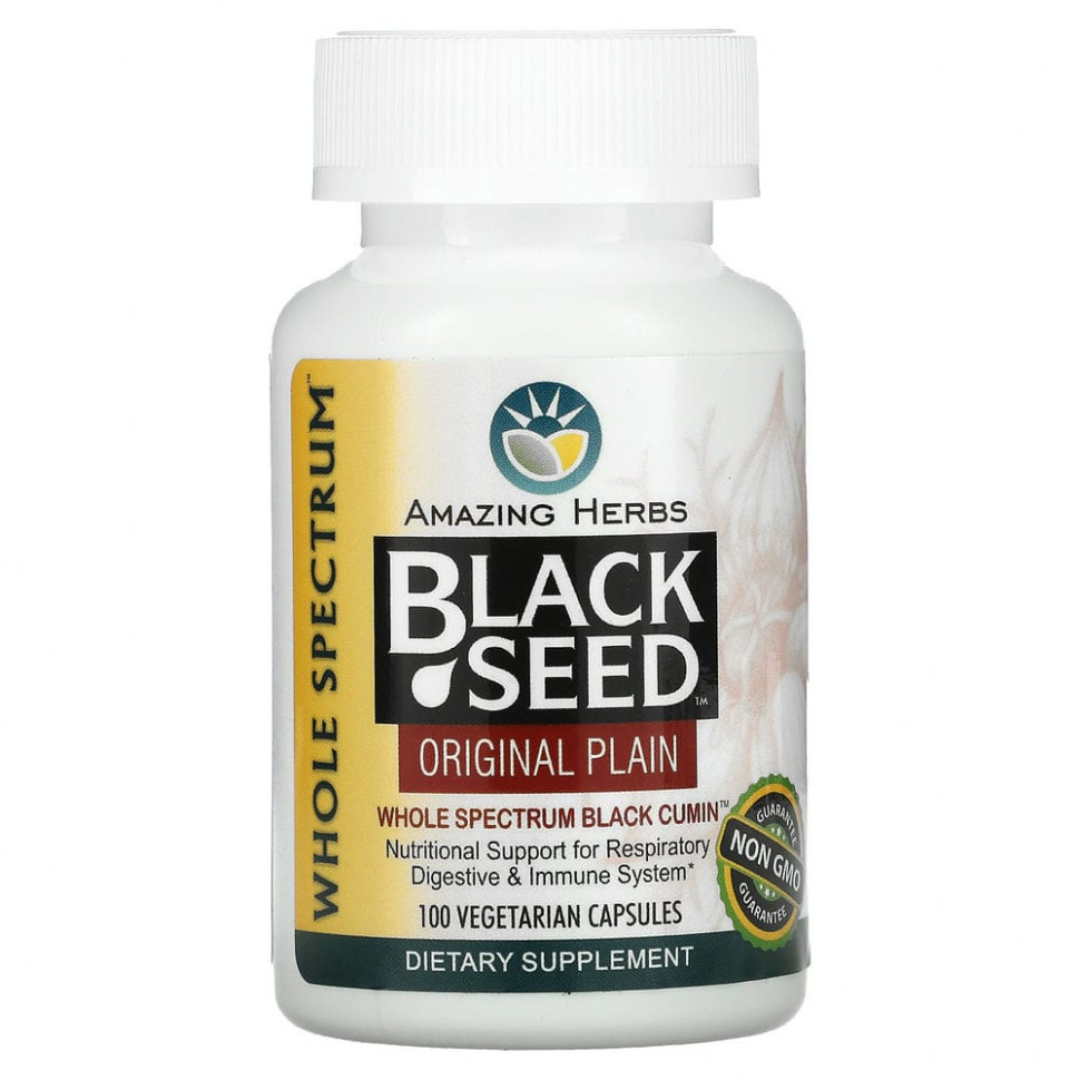   (Iherb) Amazing Herbs, Black Seed, Original Plain, 100      -     , -, 