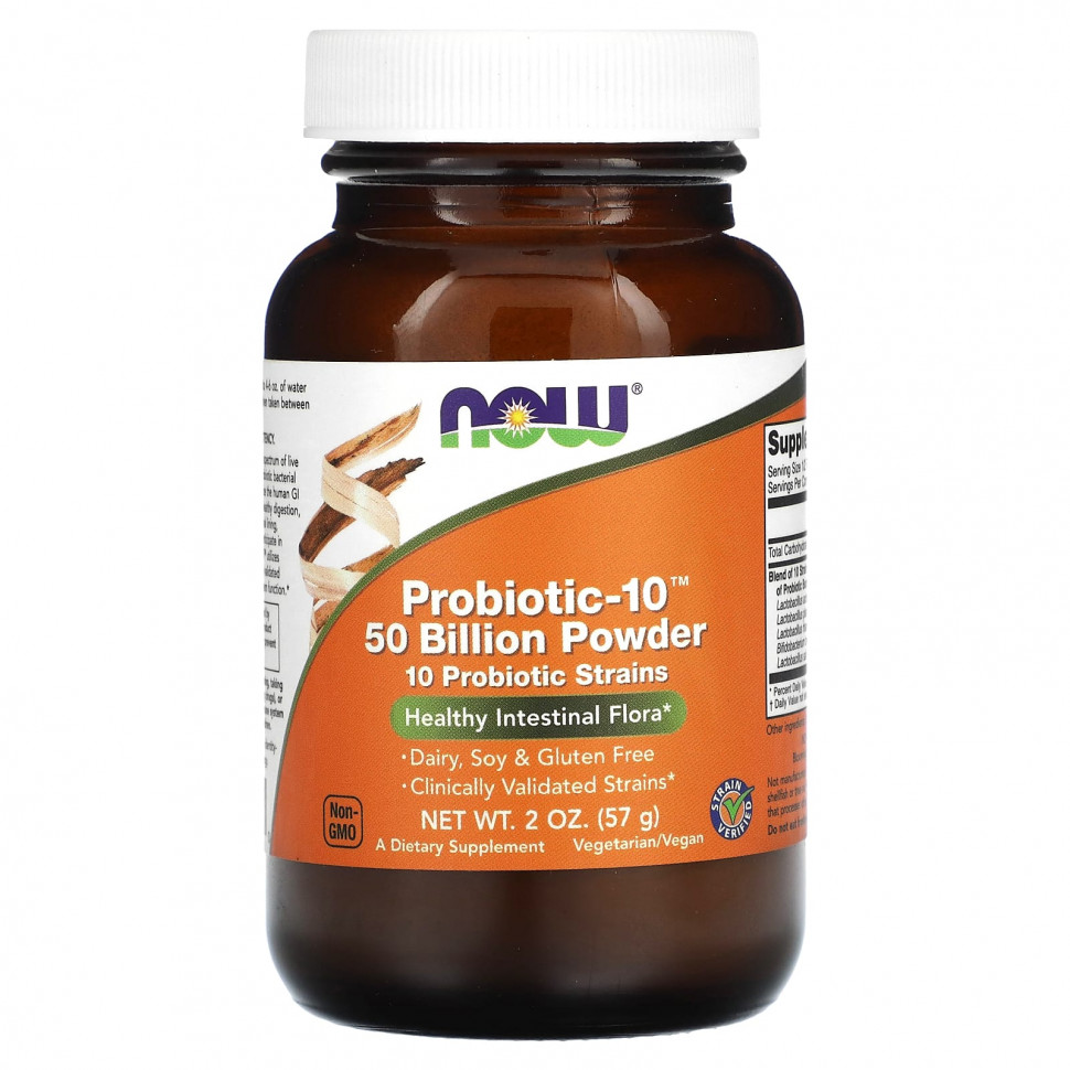 ���� ������ (Iherb) NOW Foods, ���������-10, �������, 50 ����������, 57 � (2 �����), ������ �� 4410 ���