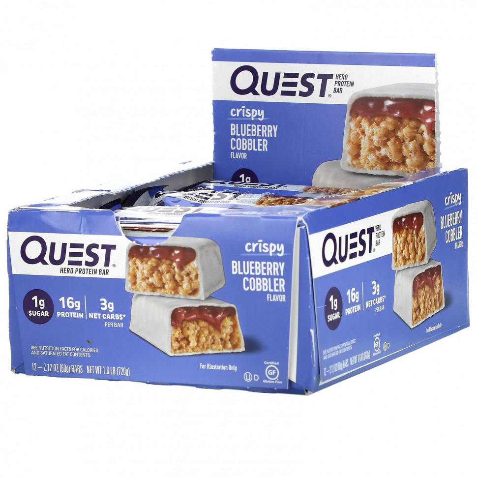 ���� ������ (Iherb) Quest Nutrition, Hero Protein Bar, ��������� ��������� ������, 12 ����������, 2,12 ����� (60 �), ������ �� 7220 ���