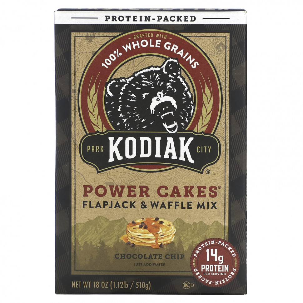 ���� ������ (Iherb) Kodiak Cakes, Power Cakes, ����� ��� ������� � �����, � ���������� �������, 510 � (18 �����), ������ �� 2190 ���