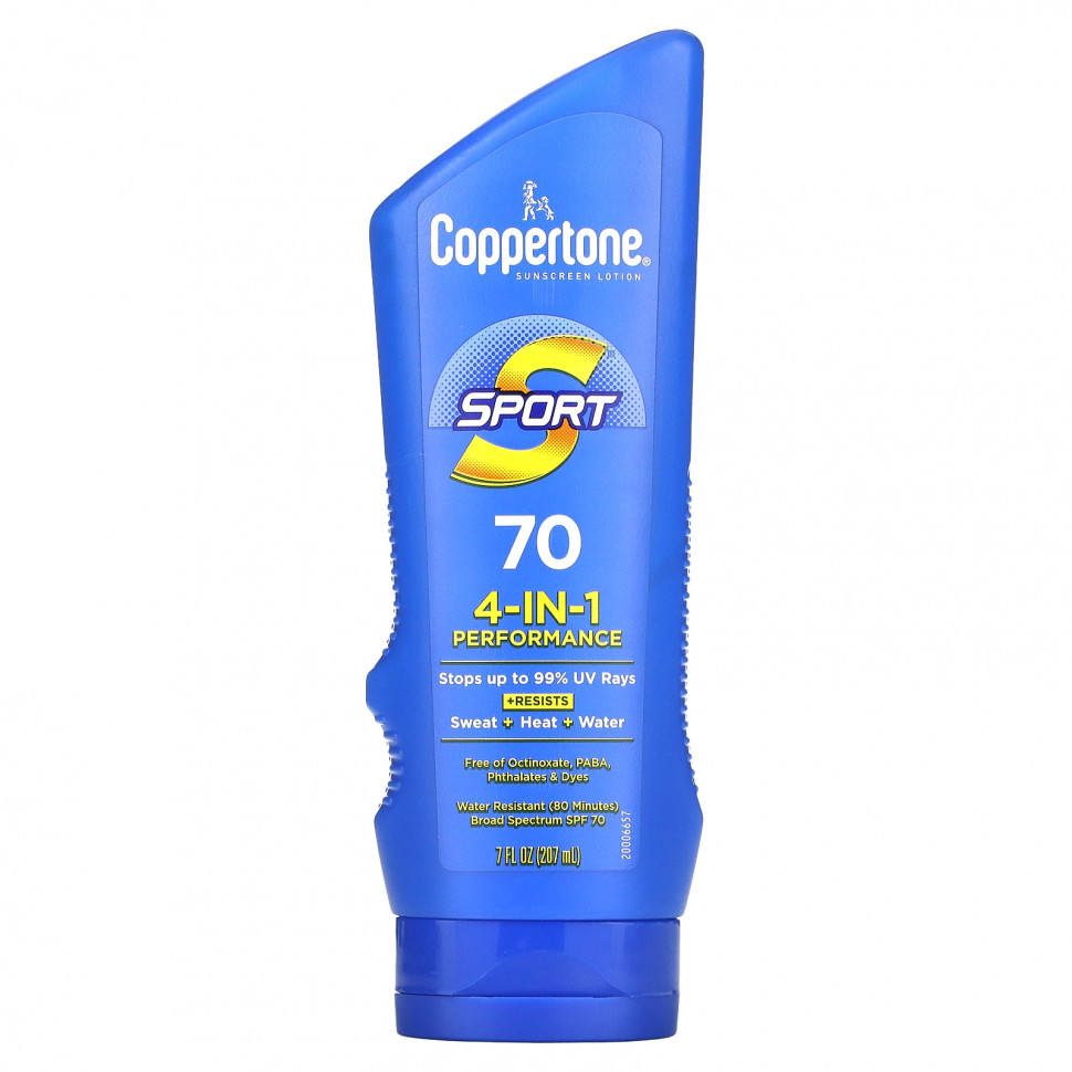 ���� ������ (Iherb) Coppertone, Sport, �������������� ������, ������������� 4-�-1, SPF 70, 207 �� (7 ����. �����), ������ �� 2820 ���