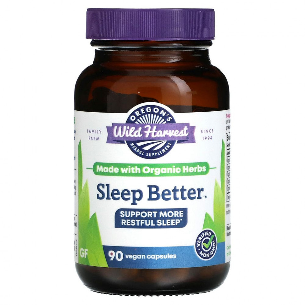   (Iherb) Oregon's Wild Harvest, Sleep Better, 90 Non-GMO Vegetarian Capsules    -     , -, 