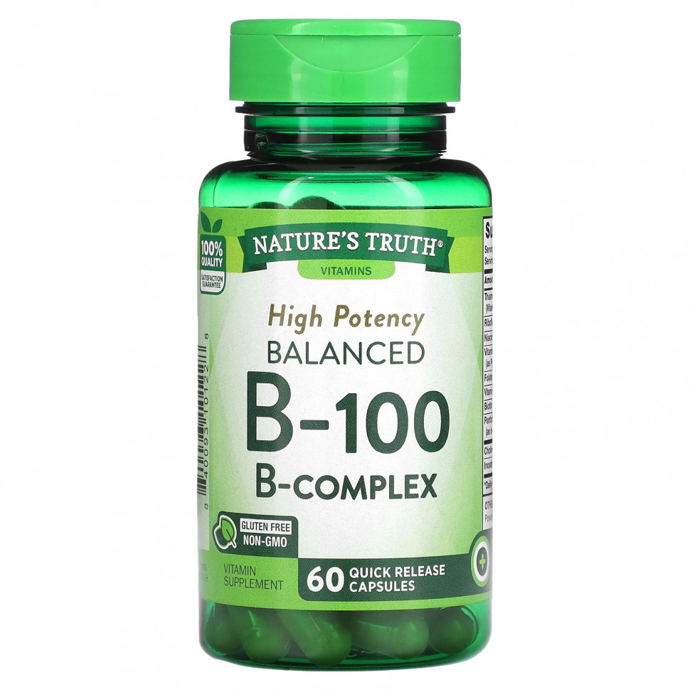 ���� ������ (Iherb) Nature's Truth, Balanced B-100, ������� �������������, 60 ������ � ������� ��������������, ������ �� 3010 ���