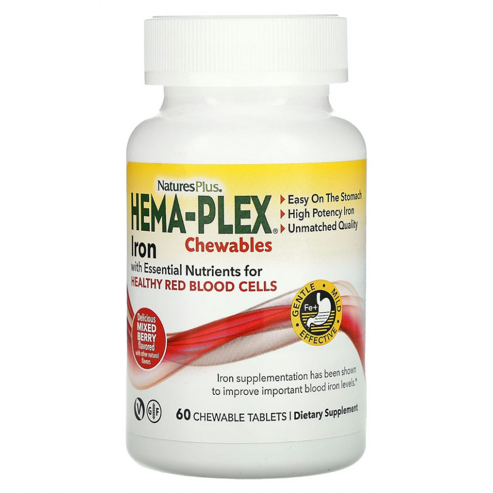 ���� ������ (Iherb) NaturesPlus, Hema-Plex, ������� �������, 60 ����������� ��������, ������ �� 1860 ���