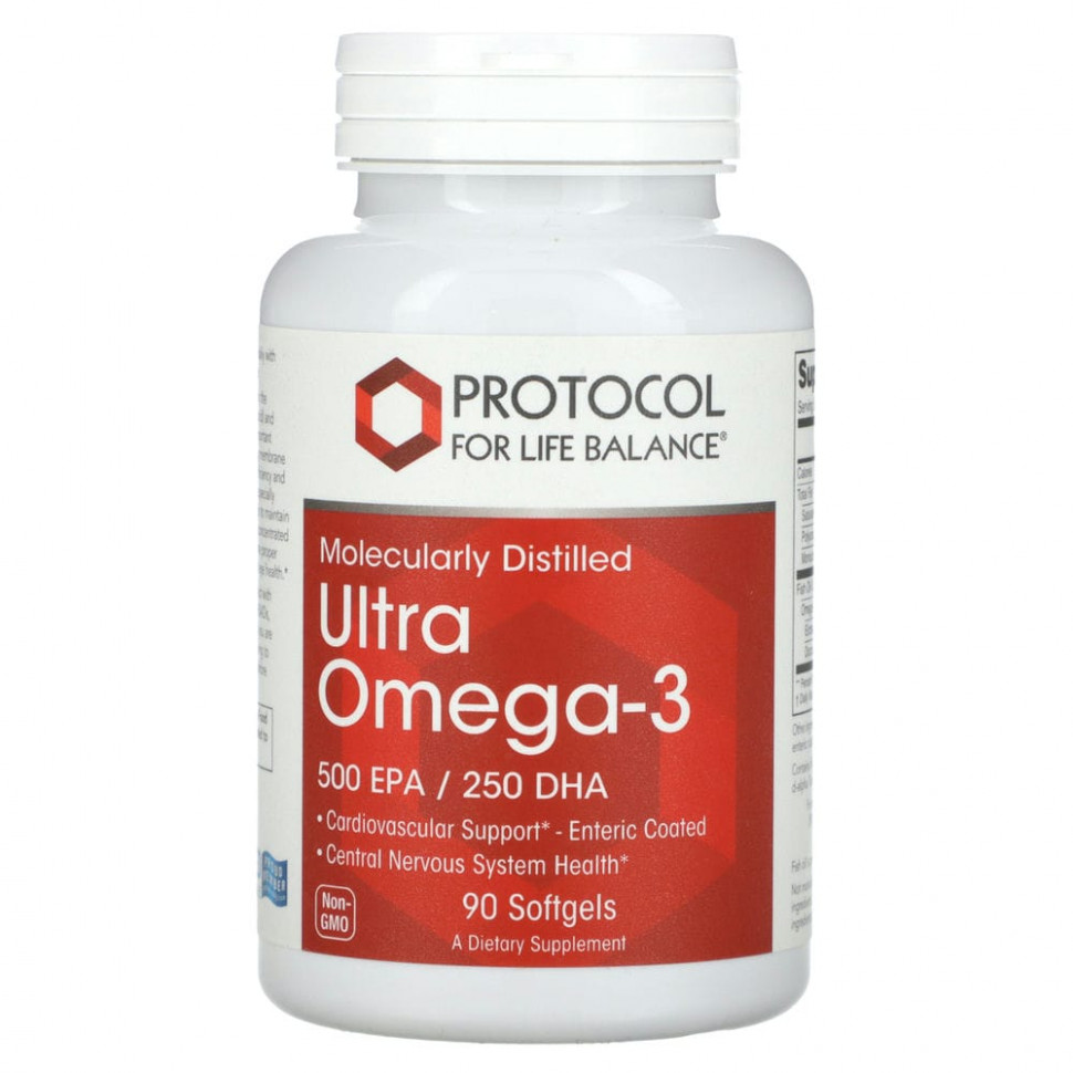 ���� ������ (Iherb) Protocol for Life Balance, Ultra Omega-3, 500 ��� / 250 ���, 90 ������ ��������, ������ �� 3570 ���