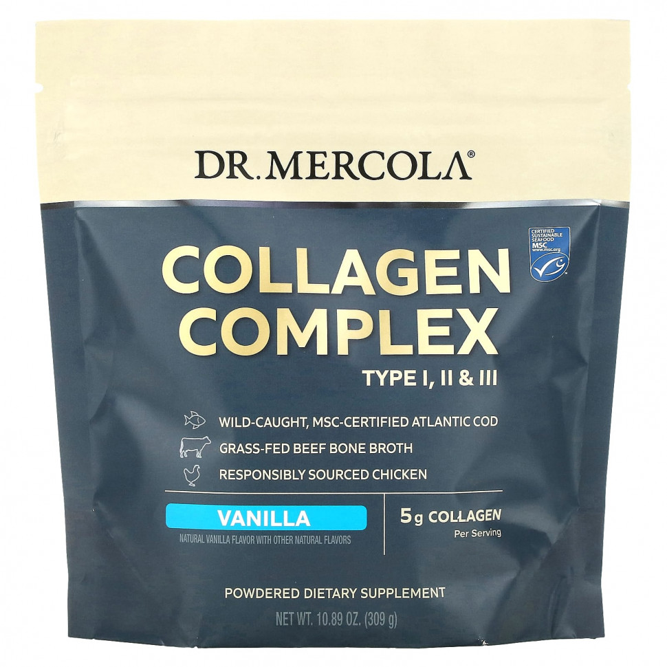 ���� ������ (Iherb) Dr. Mercola, Collagen Complex Type l, ll & lll, ������, 5 �, 309 � (10,89 �����), ������ �� 10410 ���