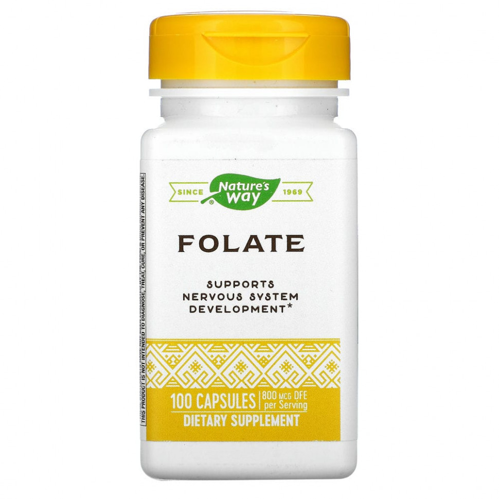   (Iherb) Nature's Way, Folate , 800 mcg, 100 Capsules    -     , -, 