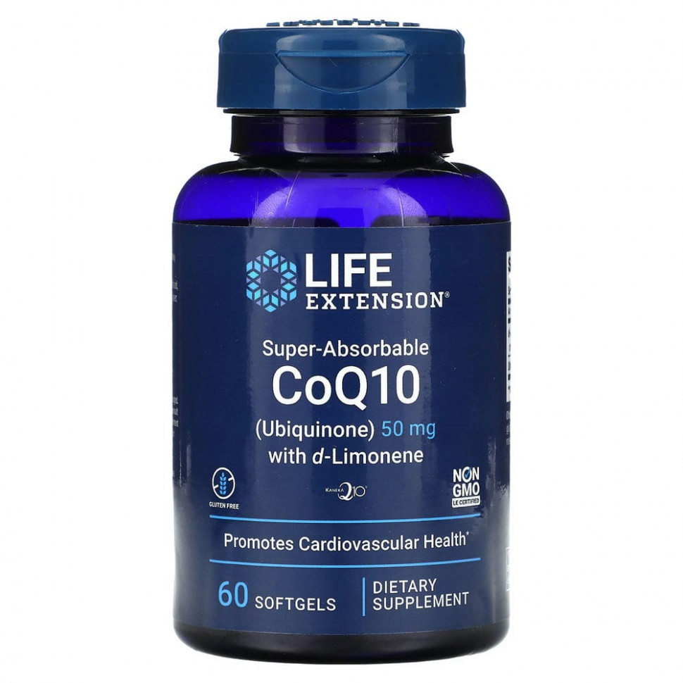 ���� ������ (Iherb) Life Extension, �����-����������� ������� Q10 � d-���������, 50 ��, 60 ������ ��������, ������ �� 2530 ���