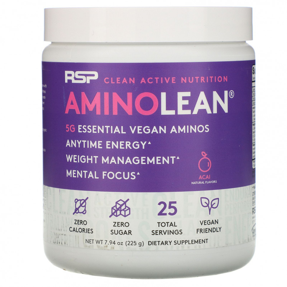 ���� ������ (Iherb) RSP Nutrition, AminoLean, ����������� ��������� ������������, ����, 225 � (7,94 �����), ������ �� 5600 ���