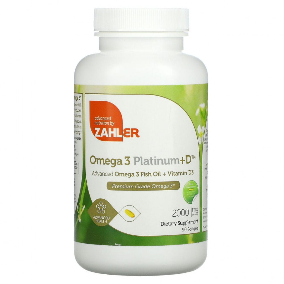   (Iherb) Zahler, Omega 3 Platinum+D,     -3   D3, 1000 , 90     -     , -, 