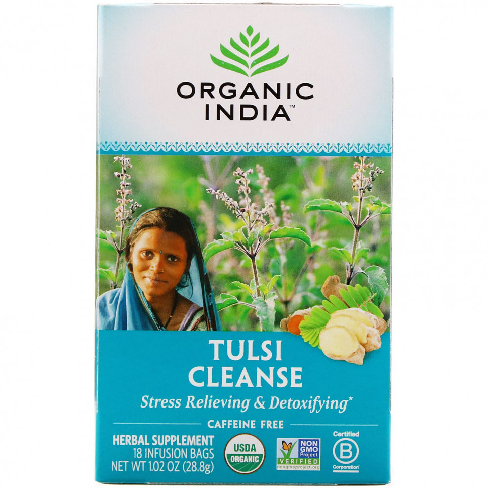 ���� ������ (Iherb) Organic India, ��������� ��� � �����, ��� �������, 18 ���������, 28,8 � (1,02 �����), ������ �� 1210 ���
