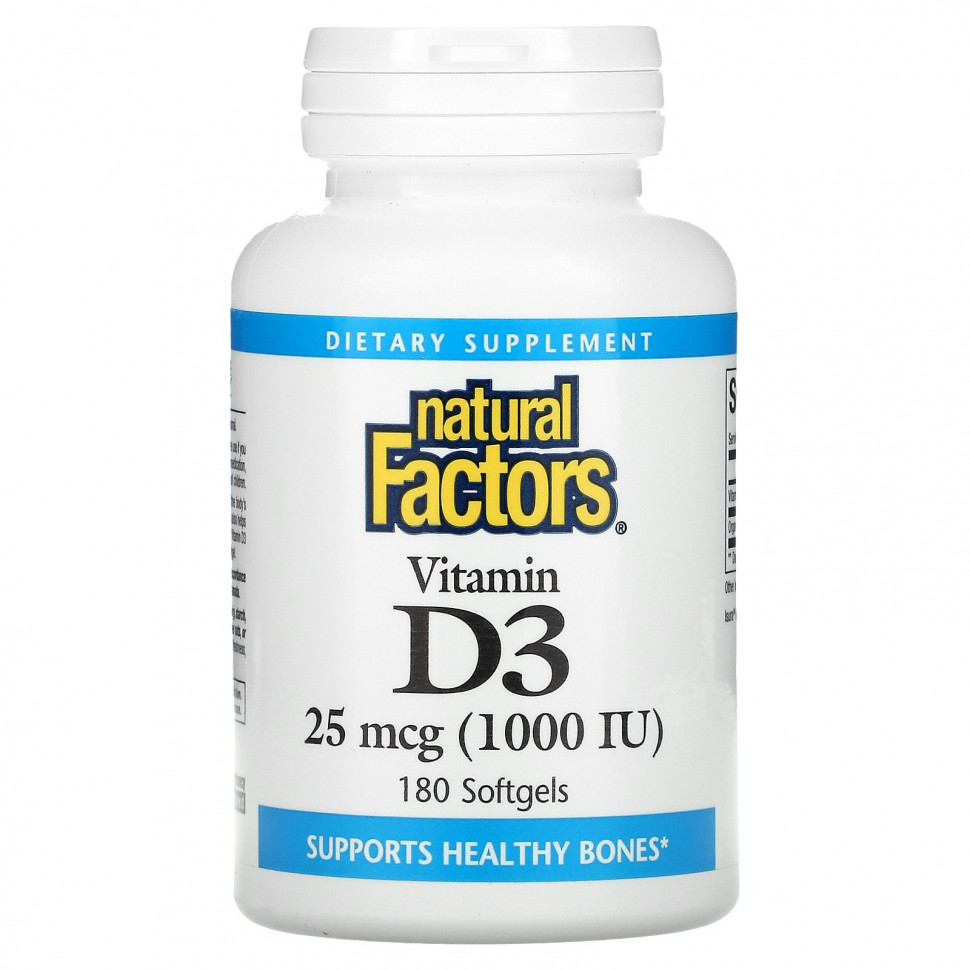   (Iherb) Natural Factors,  D3, 25  (1000 ), 180     -     , -, 