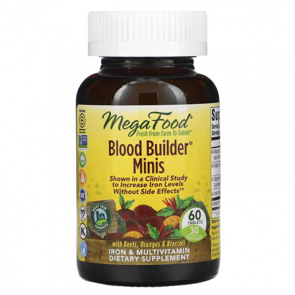 ���� ������ (Iherb) MegaFood, Blood Builder � ����-���������, 60 ��������, ������ �� 3360 ���