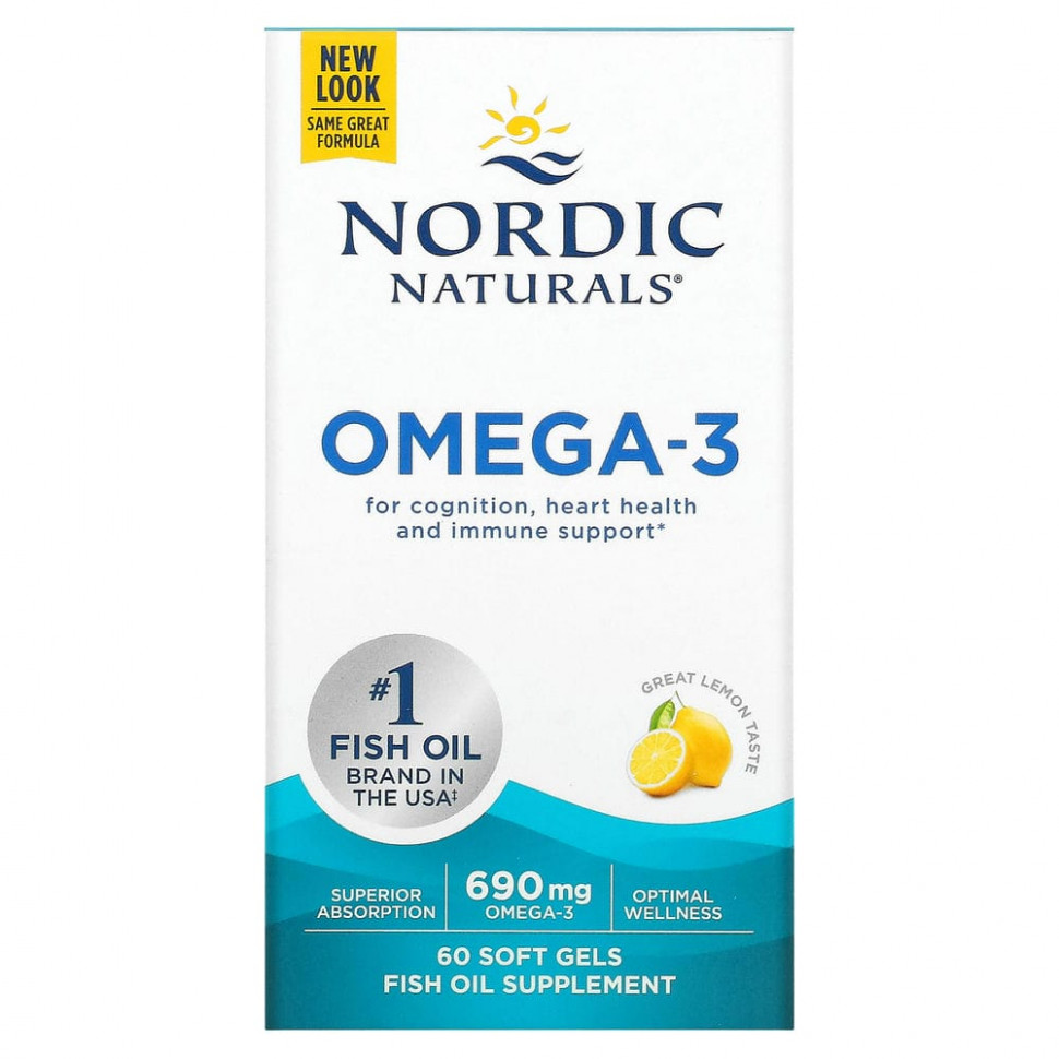���� ������ (Iherb) Nordic Naturals, �����-3, � �������� ������, 345 ��, 60 ������, ������ �� 3180 ���
