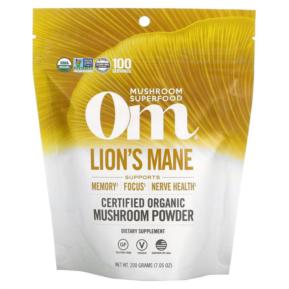 ���� ������ (Iherb) Om Mushrooms, ����������������� ������������ ������� �������, ������� �����, 200 � (7,05 �����), ������ �� 8510 ���