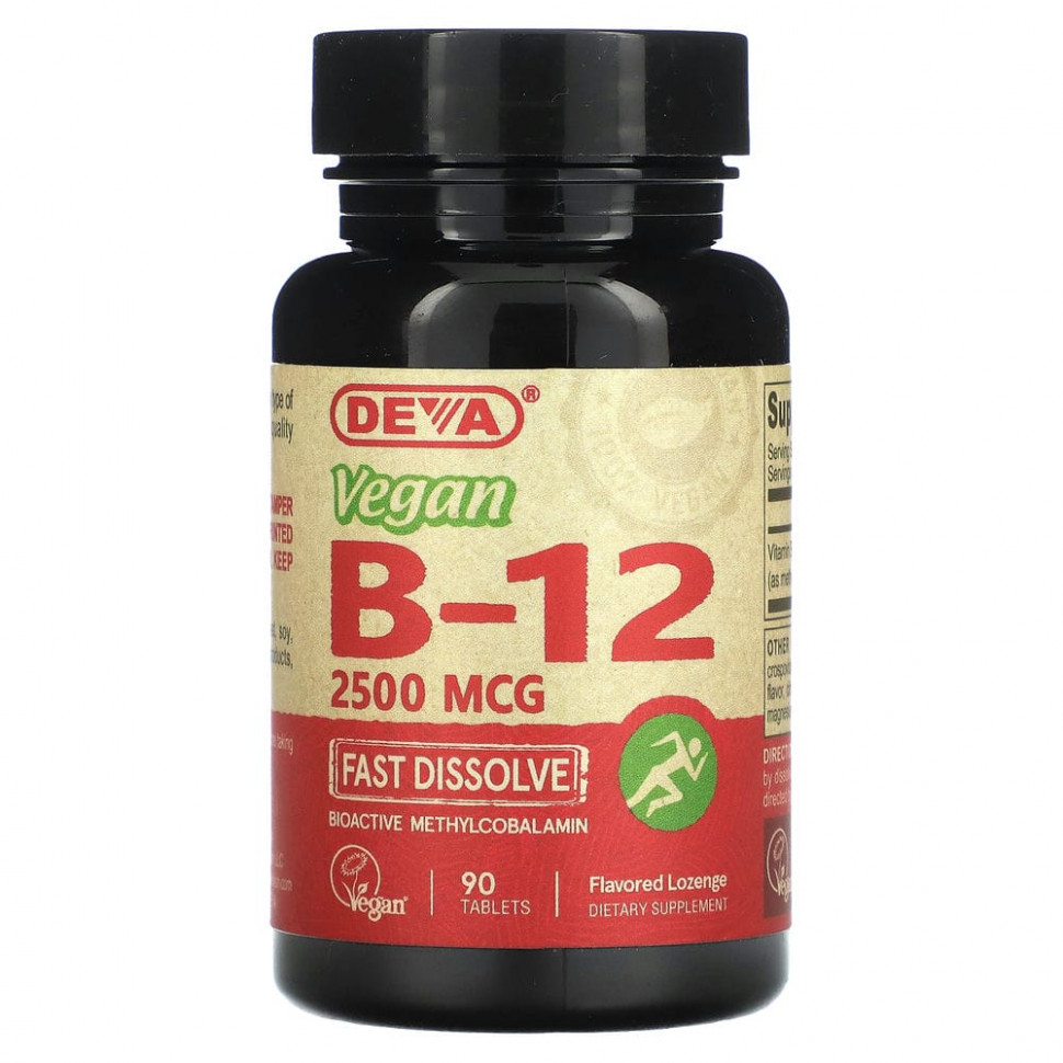 ���� ������ (Iherb) Deva, Vegan B12, 2500 ���, 90 ��������, ������ �� 2260 ���