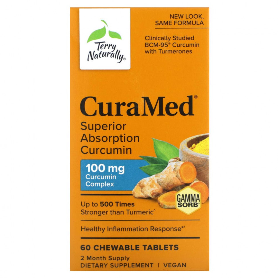���� ������ (Iherb) Terry Naturally, CuraMed, �������� ��� ������������ �����������, 100 ��, 60 ����������� ��������, ������ �� 4520 ���