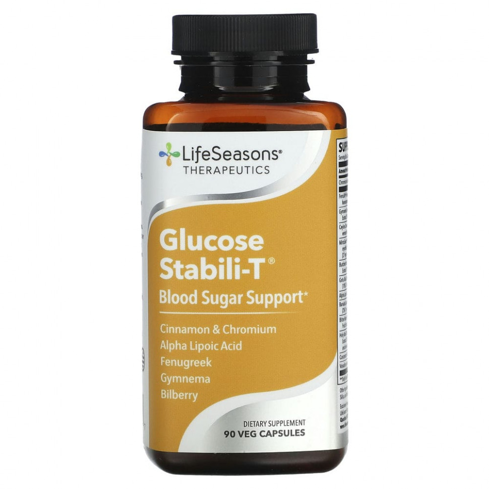 ���� ������ (Iherb) LifeSeasons, Glucose Stabili-T, �������� ������ ������ � �����, 90 ������������ ������, ������ �� 5900 ���
