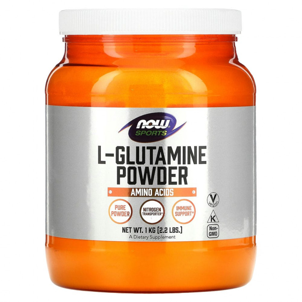   (Iherb) NOW Foods, Sports, L-Glutamine Powder, 2,2  (1 )    -     , -, 