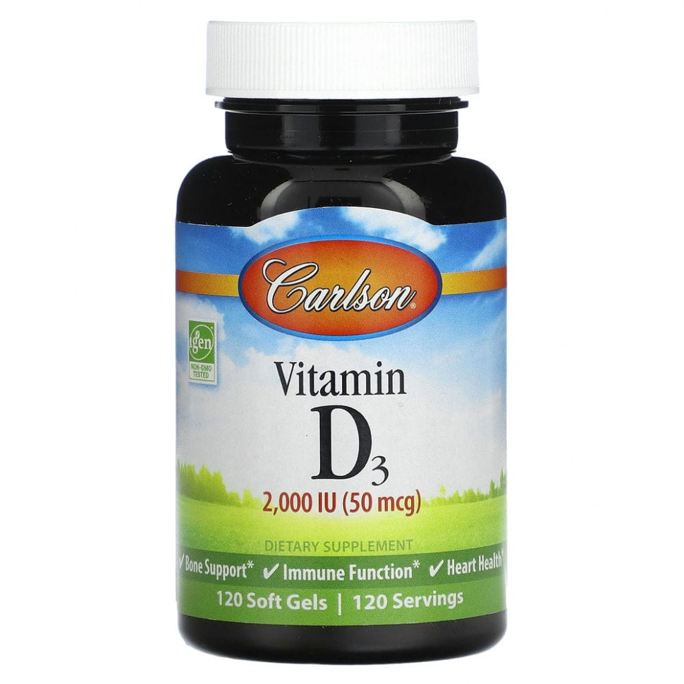   (Iherb) Carlson,  D3, 50  (2000 ), 120      -     , -, 