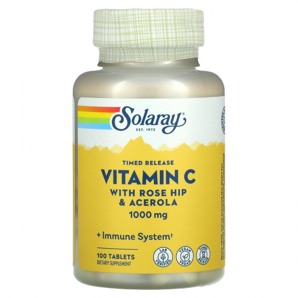 ���� ������ (Iherb) Solaray, ������� C � ��������� ��������������, �������� � �������, 1000 ��, 100 ��������, ������ �� 2010 ���