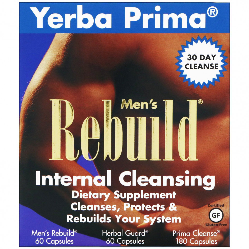   (Iherb) Yerba Prima, Men's Rebuild Internal Cleansing,   3 , 3     -     , -, 