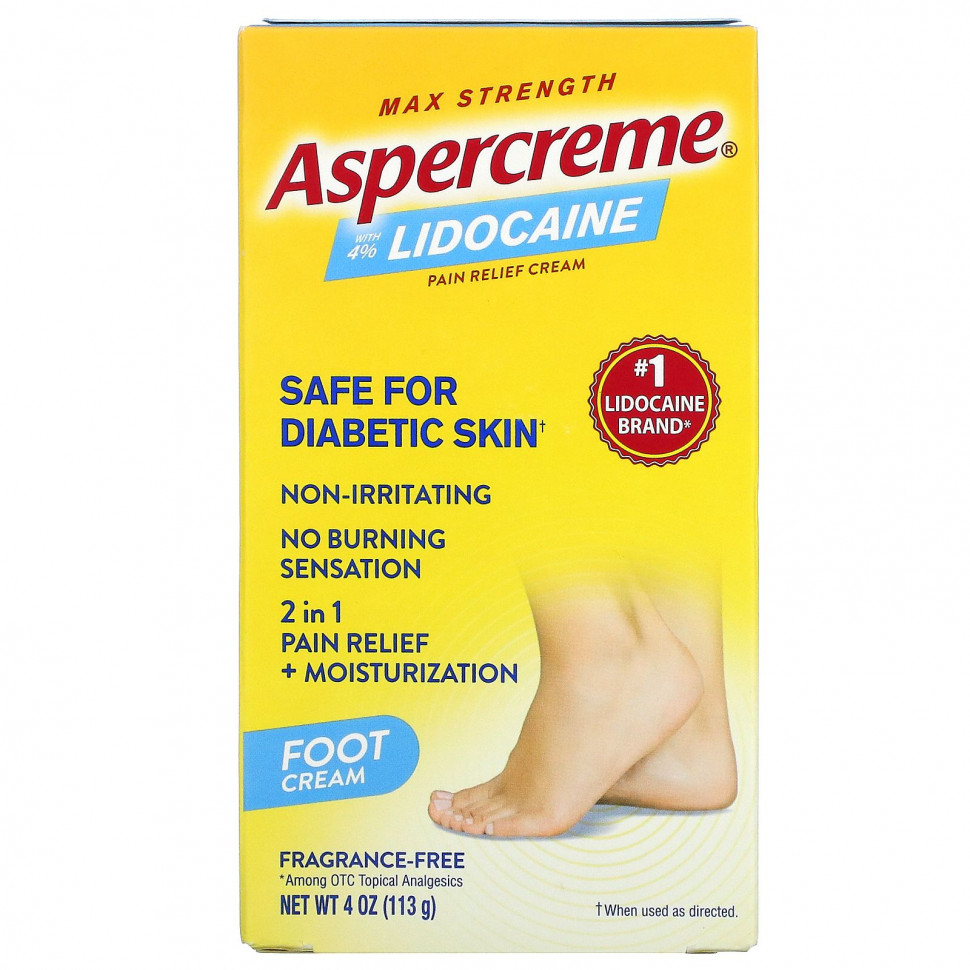 ���� ������ (Iherb) Aspercreme, �������������� ���� ��� ��� � 4% ����������, ������������ ���� ��������, ��� �������, 113 � (4 �����), ������ �� 2880 ���