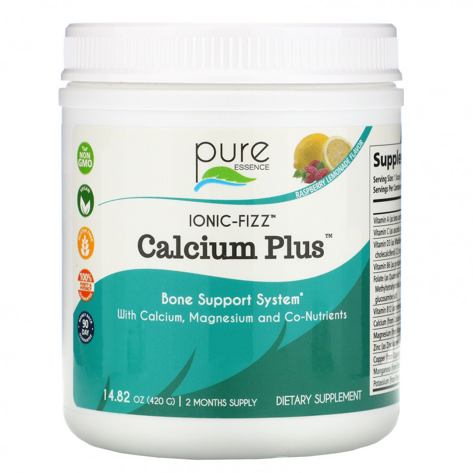 ���� ������ (Iherb) Pure Essence, Ionic-Fizz Calcium Plus, �� ������ ���������� ��������, 420 � (14,82 �����), ������ �� 7050 ���