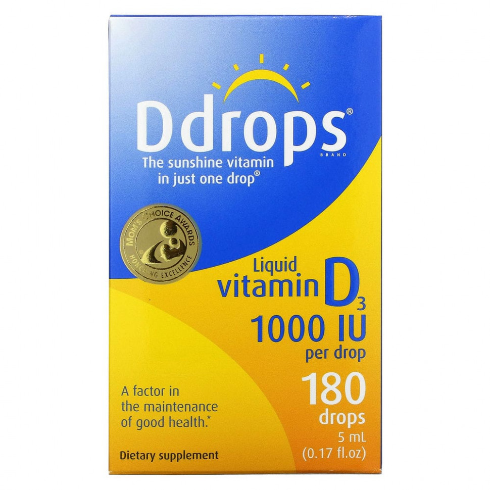 ���� ������ (Iherb) Ddrops, ������ ������� D3, 1000 ��, 0,17 ������ ����� (5 ��), ������ �� 2520 ���