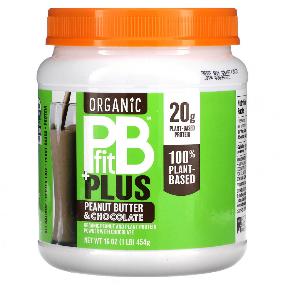 ���� ������ (Iherb) PBfit, Organic PB Fit Plus, ���������� ����� � �������, 454 � (1 ����), ������ �� 4050 ���