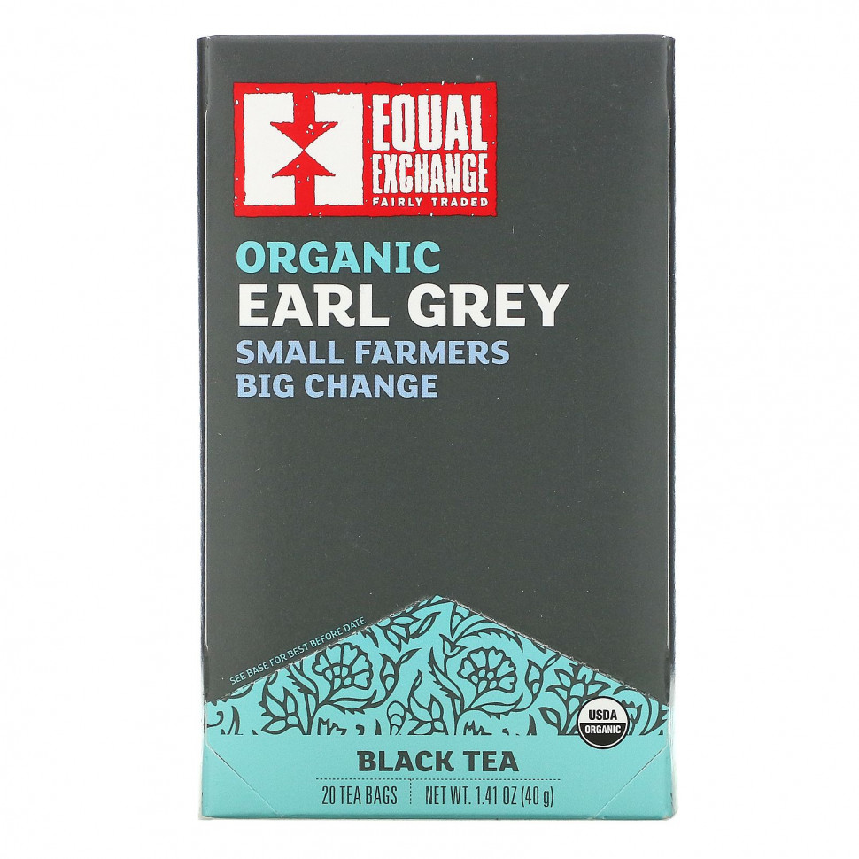   (Iherb) Equal Exchange, Organic Earl Grey, Black Tea, 20 Tea Bags, 1.41 oz ( 40 g)    -     , -, 