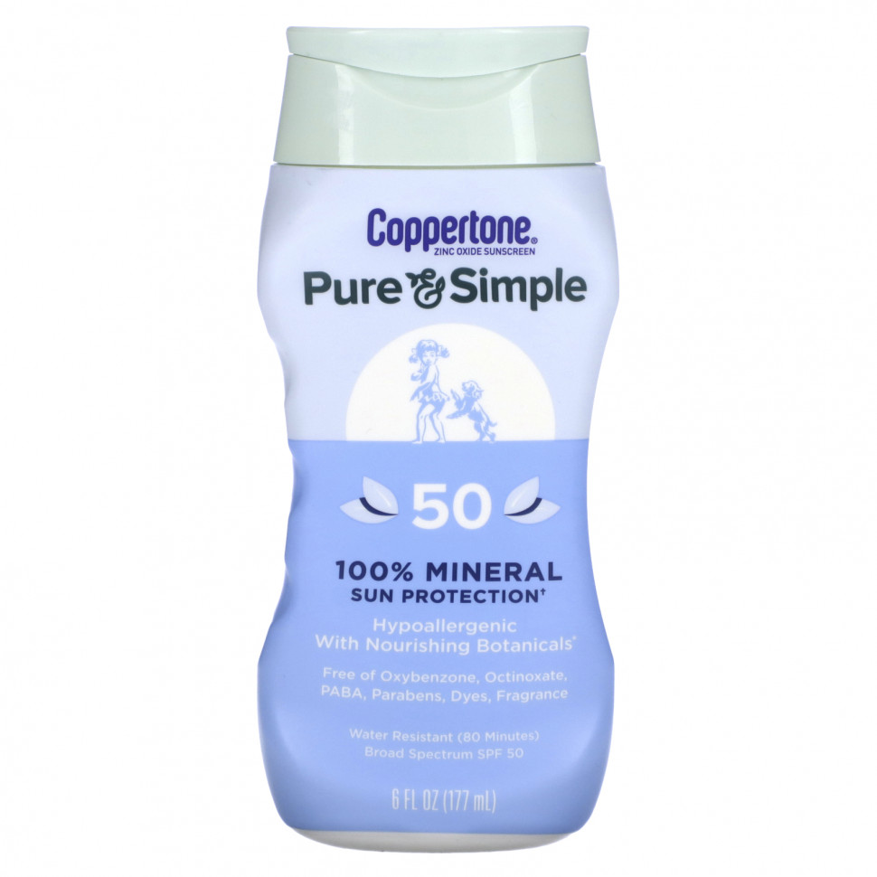   (Iherb) Coppertone, Pure & Simple, 100%    , SPF 50, 177  (6 . )    -     , -, 