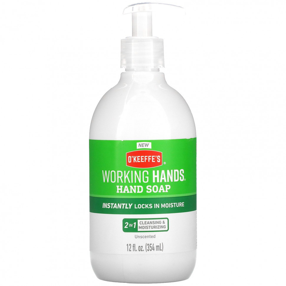   (Iherb) O'Keeffe's, Working Hands Hand Soap, Unscented, 12 fl oz (354 ml)    -     , -, 