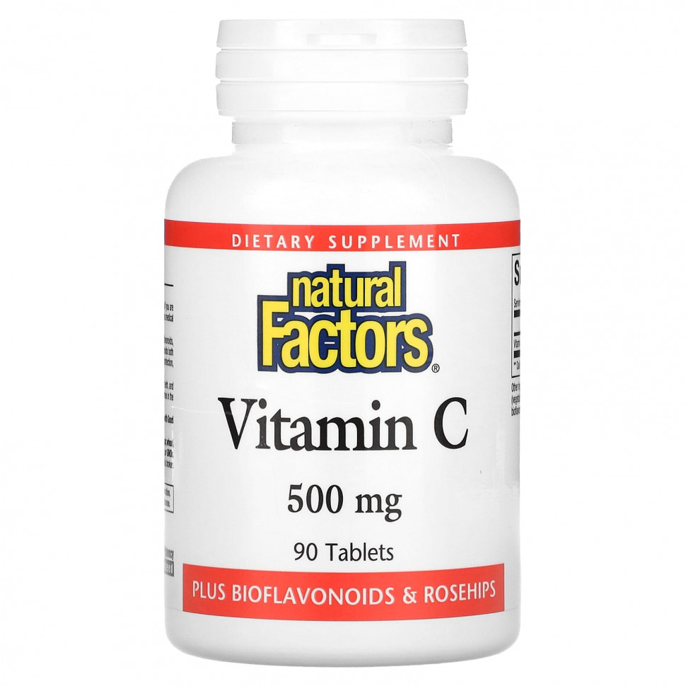   (Iherb) Natural Factors, Vitamin C, 500 mg, 90 Tablets    -     , -, 