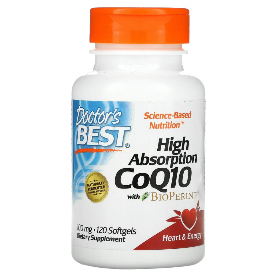 ���� ������ (Iherb) Doctor's Best, ������� Q10 � ������� �������� ���������� � BioPerine, 100 ��, 120 ������, ������ �� 4140 ���
