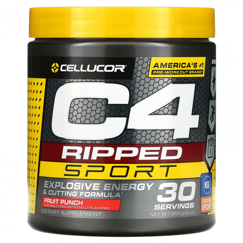 ���� ������ (Iherb) Cellucor, C4 Ripped Sport, ����� �����������, ��������� ����, 255 � (9 �����), ������ �� 4890 ���