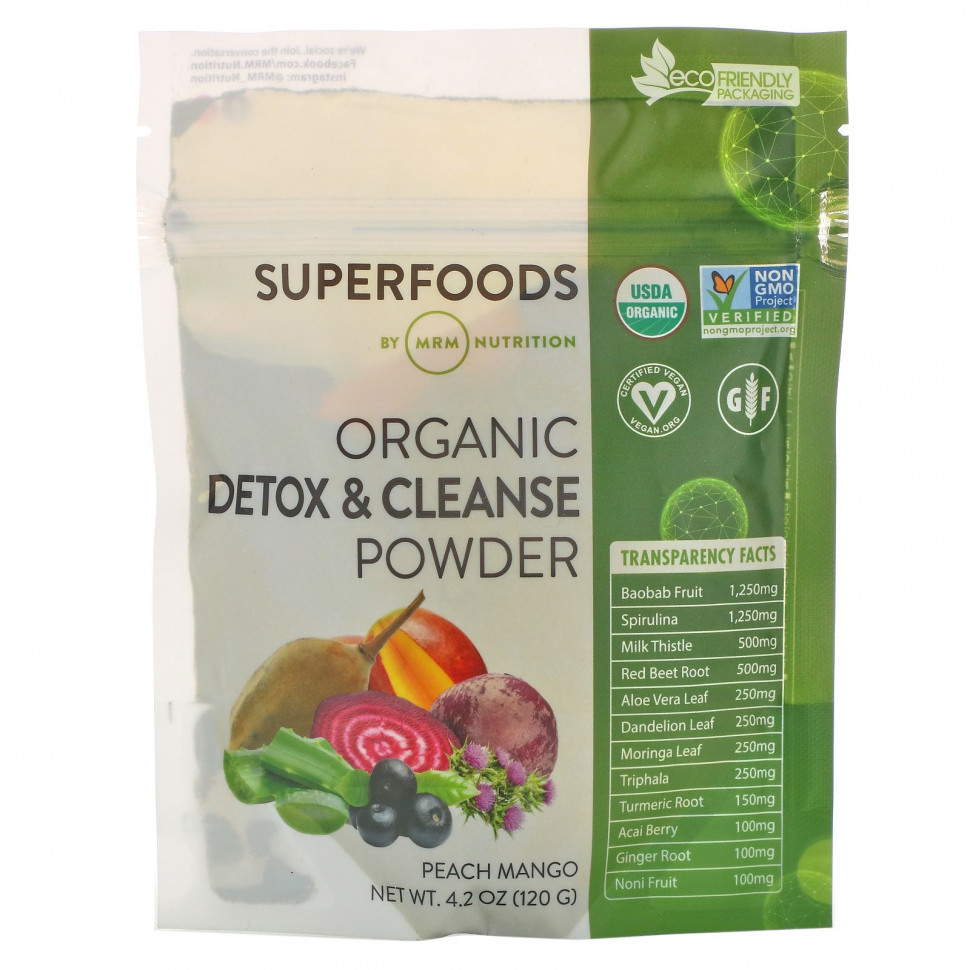   (Iherb) MRM, Organic Detox & Cleanse Powder, 4.2 oz (120 g)    -     , -, 