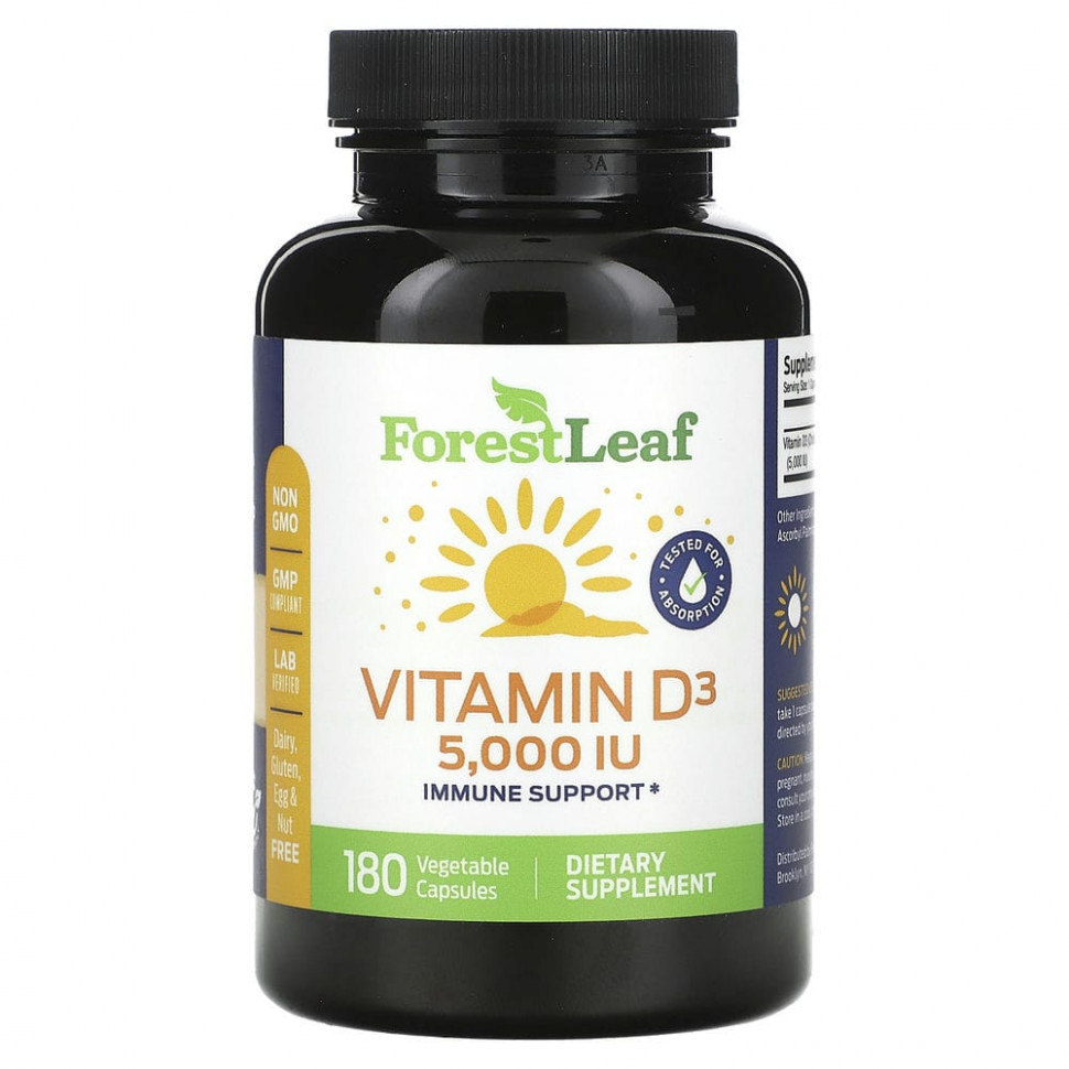   (Iherb) Forest Leaf,  D3, 5000 , 180      -     , -, 