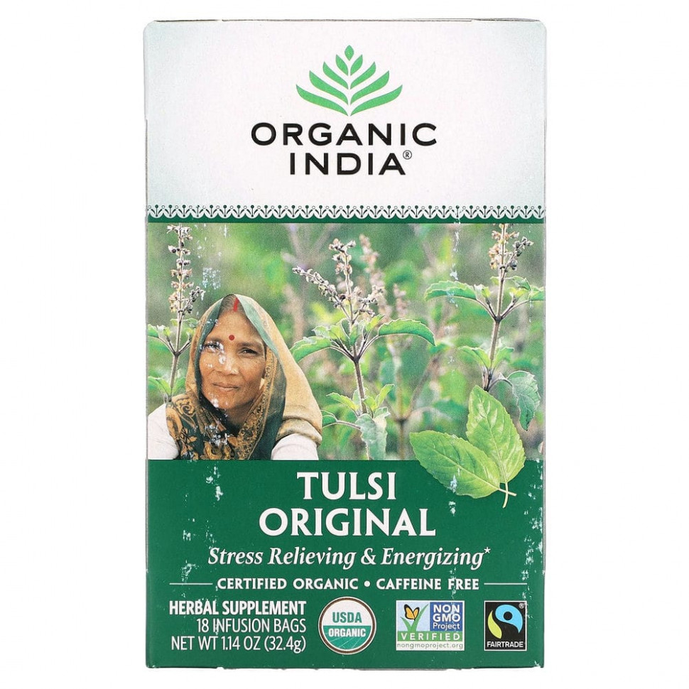 ���� ������ (Iherb) Organic India, ��� � ������, ������������, ��� �������, 18 ���������, 32,4 � (1,14 �����), ������ �� 1200 ���