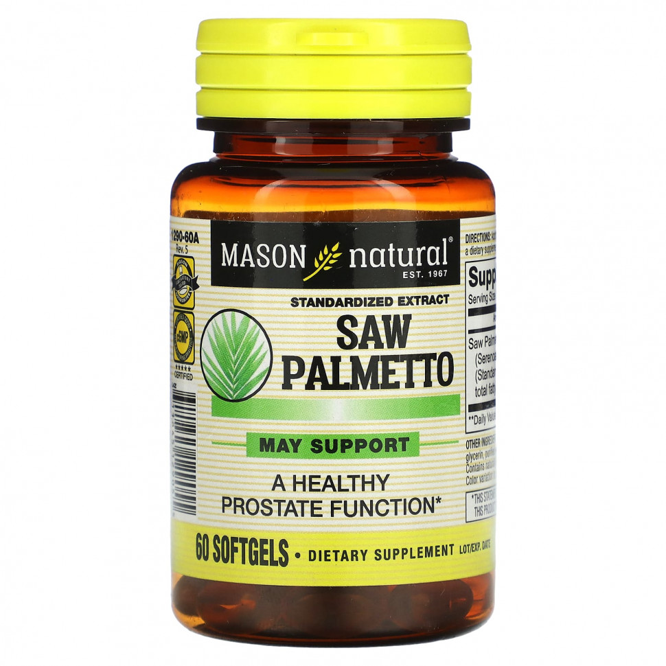 ���� ������ (Iherb) Mason Natural, Saw Palmetto, ������������������� ��������, 60 ������ ��������, ������ �� 2370 ���