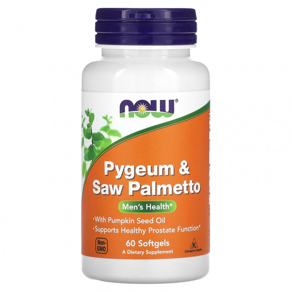���� ������ (Iherb) NOW Foods, Pygeum & Saw Palmetto, ��� �������� ��������, 60 ������ ��������, ������ �� 2240 ���