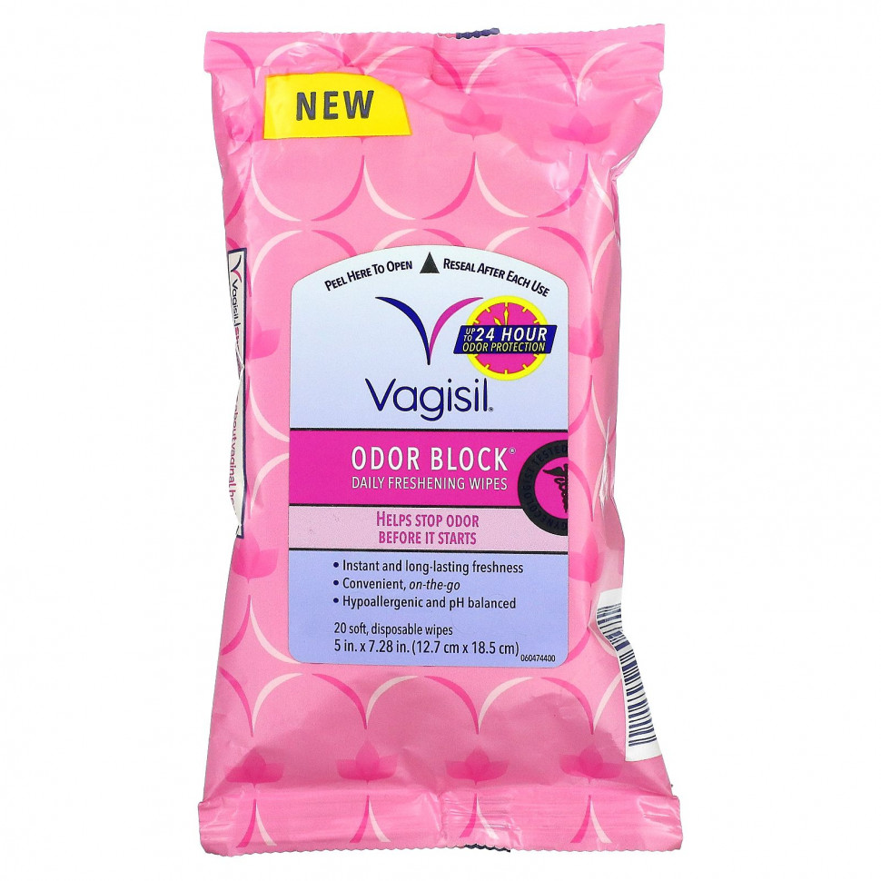 ���� ������ (Iherb) Vagisil, ���������� ���������� ��������, ����������� �����, 20 ������ ����������� ��������, 5 x 7,28 �����, ������ �� 1120 ���