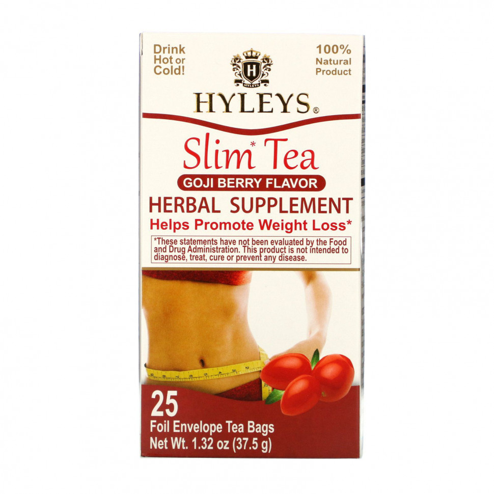���� ������ (Iherb) Hyleys Tea, Slim Tea, ����� �����, 25 ������ ��������� � �������������� ���������, 1,32 ����� (37,5 �), ������ �� 1510 ���