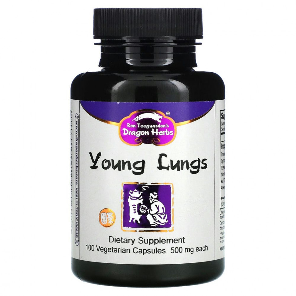 ���� ������ (Iherb) Dragon Herbs, Young Lungs, 500 ��, 100 �������������� ������, ������ �� 4340 ���