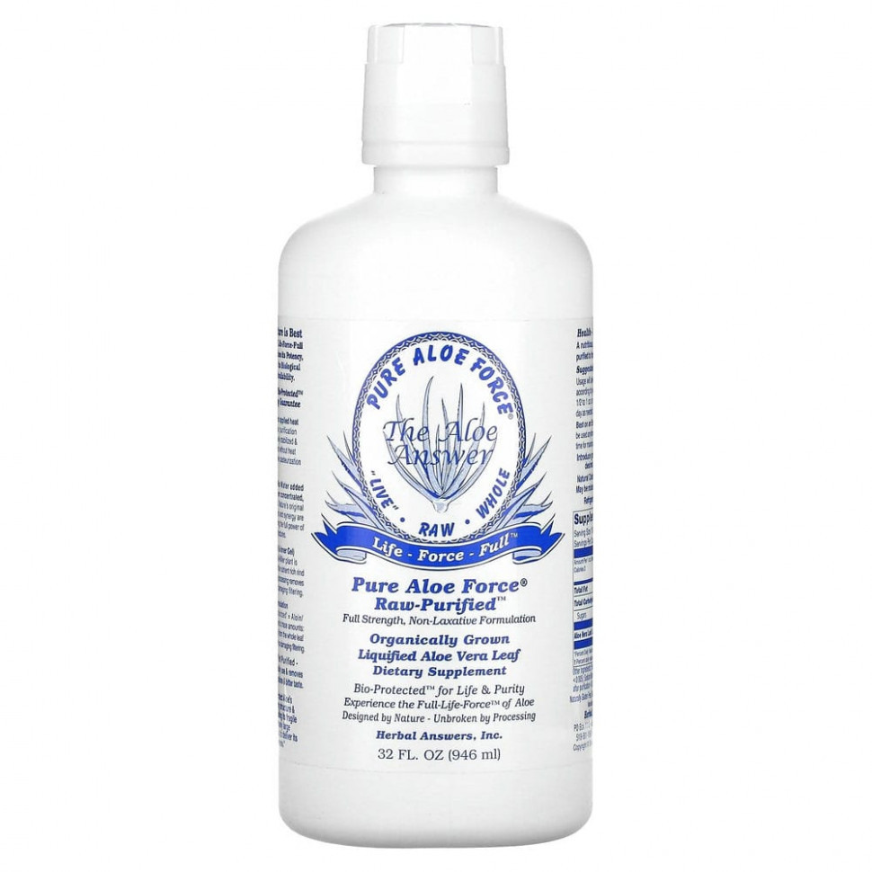 ���� ������ (Iherb) Herbal Answers, Pure Aloe Force, ������ ������ ���� ����, 946 �� (32 ����. �����), ������ �� 7990 ���