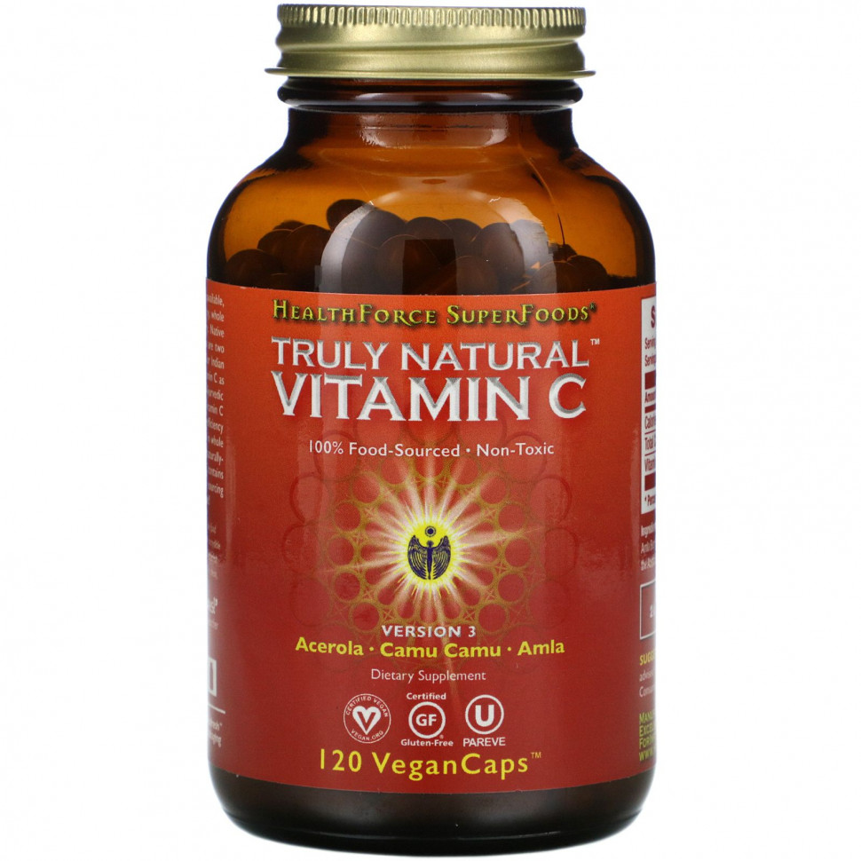   (Iherb) HealthForce Superfoods,  C Truly Natural, 120  VeganCaps    -     , -, 